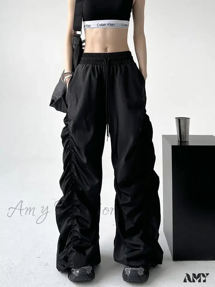 Pants Halloween High-Waist Baggy Black Comfortable