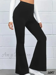 Plus-Size Elegant Fashion Solid Color Straight Pants