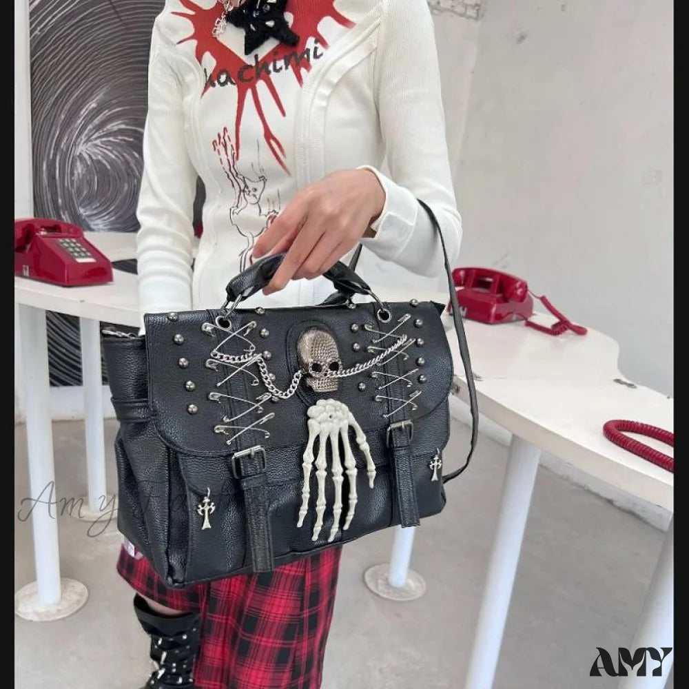 Punk Y2K Chain Harajuku Rivet Gothic Bag Lolita Shoulder Skull One