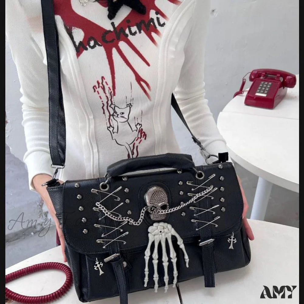 Punk Y2K Chain Harajuku Rivet Gothic Bag Lolita Shoulder Skull One