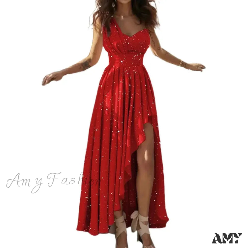 Red Cocktail Graduation Bridesmaid Formal Christmas Party Dress