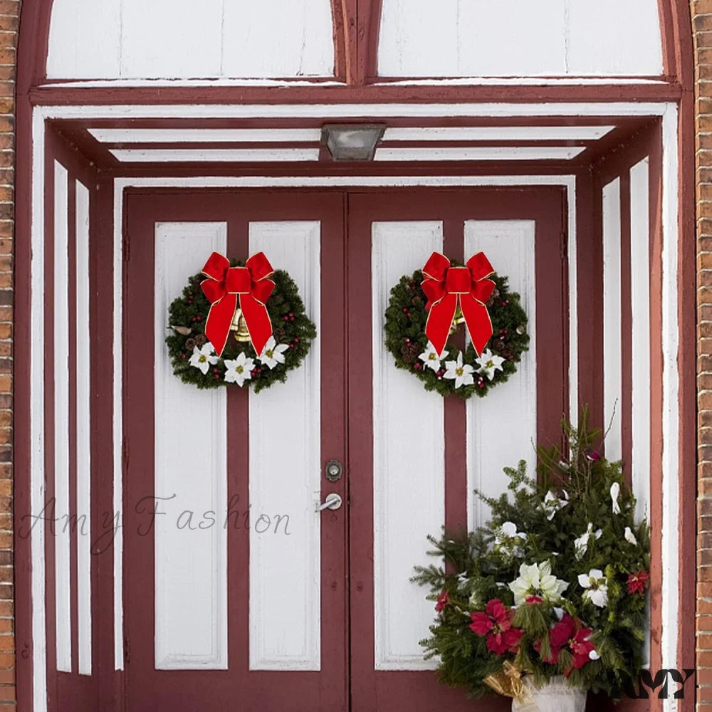 Red Velvet Bow Knots - 16 Pack For Home Christmas Decor