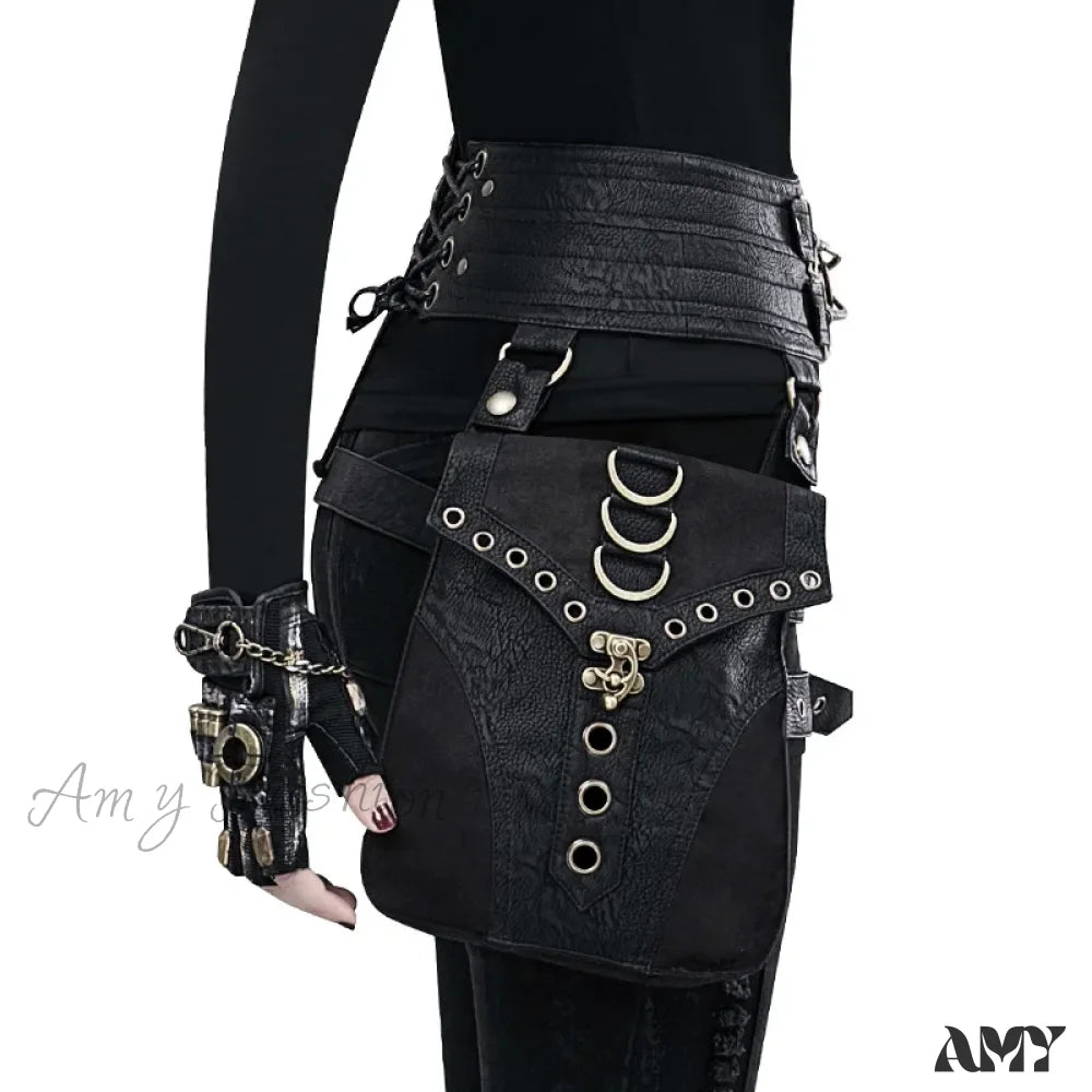 Retro Leg Waist Rivet Rock Hip Punk Thigh Bag Gothic Hop Skull