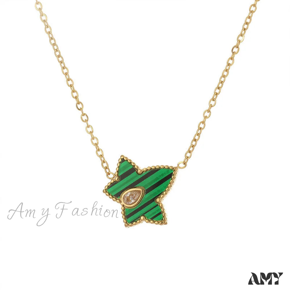 Retro Personalized Pentagonal Heart Clavicle Necklace