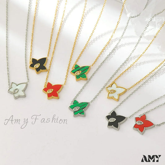 Retro Personalized Pentagonal Heart Clavicle Necklace