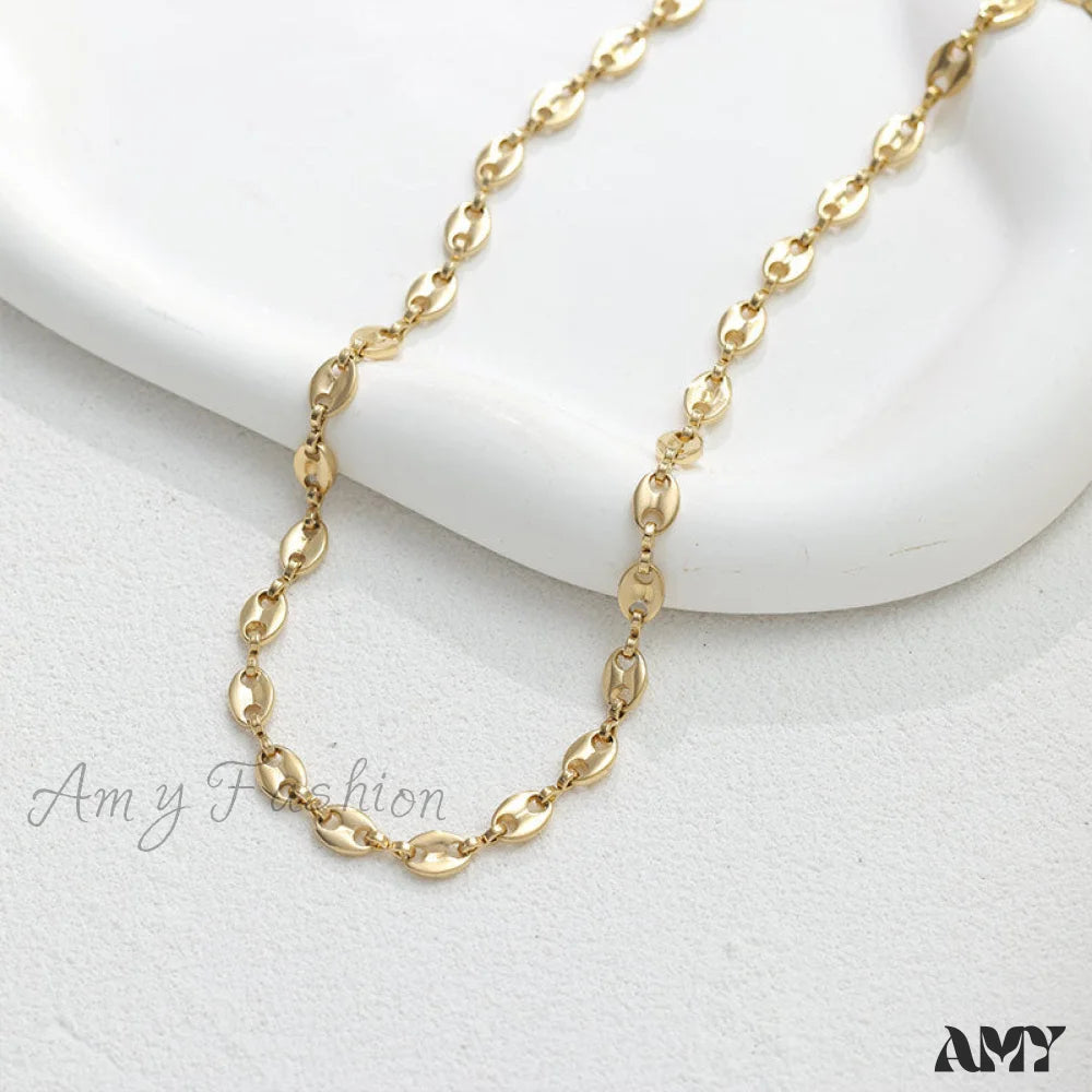 Retro Style Hollow Hot Circle Chain Necklace Gold Necklace