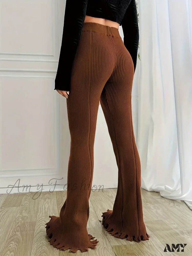 Ribbed Casual Forbidden Knit Women’s Everyday Pants