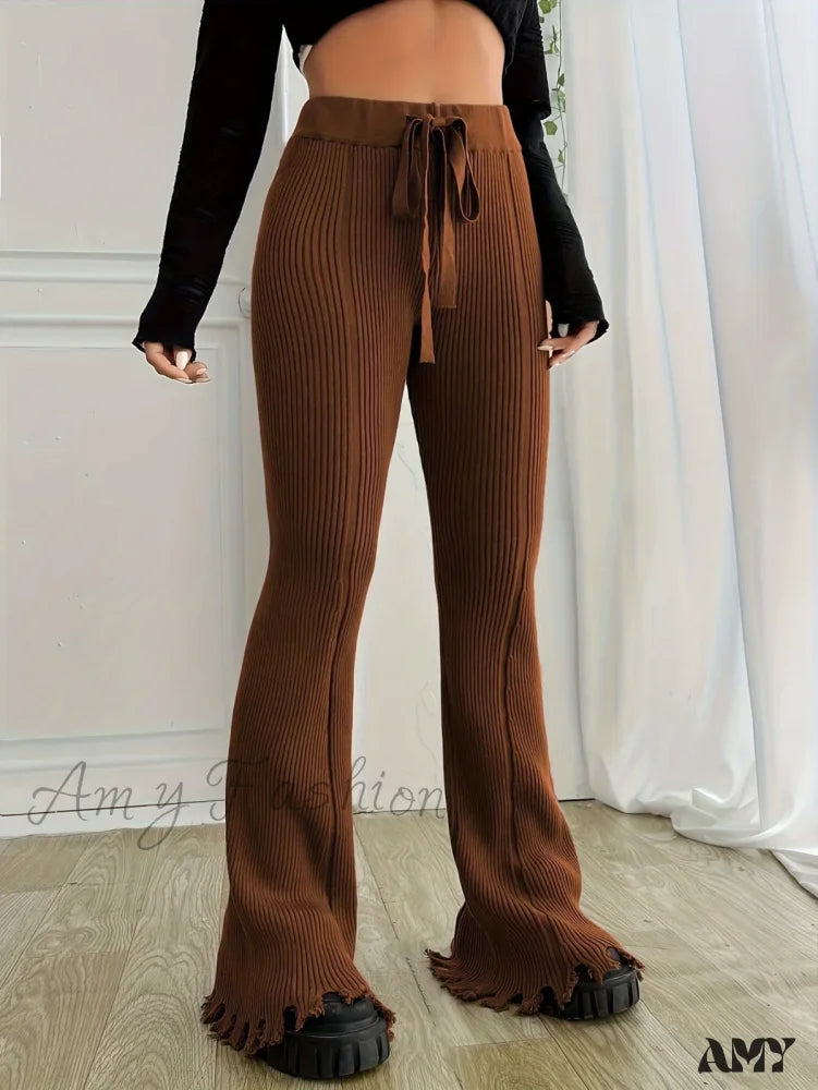 Ribbed Casual Forbidden Knit Women’s Everyday Pants