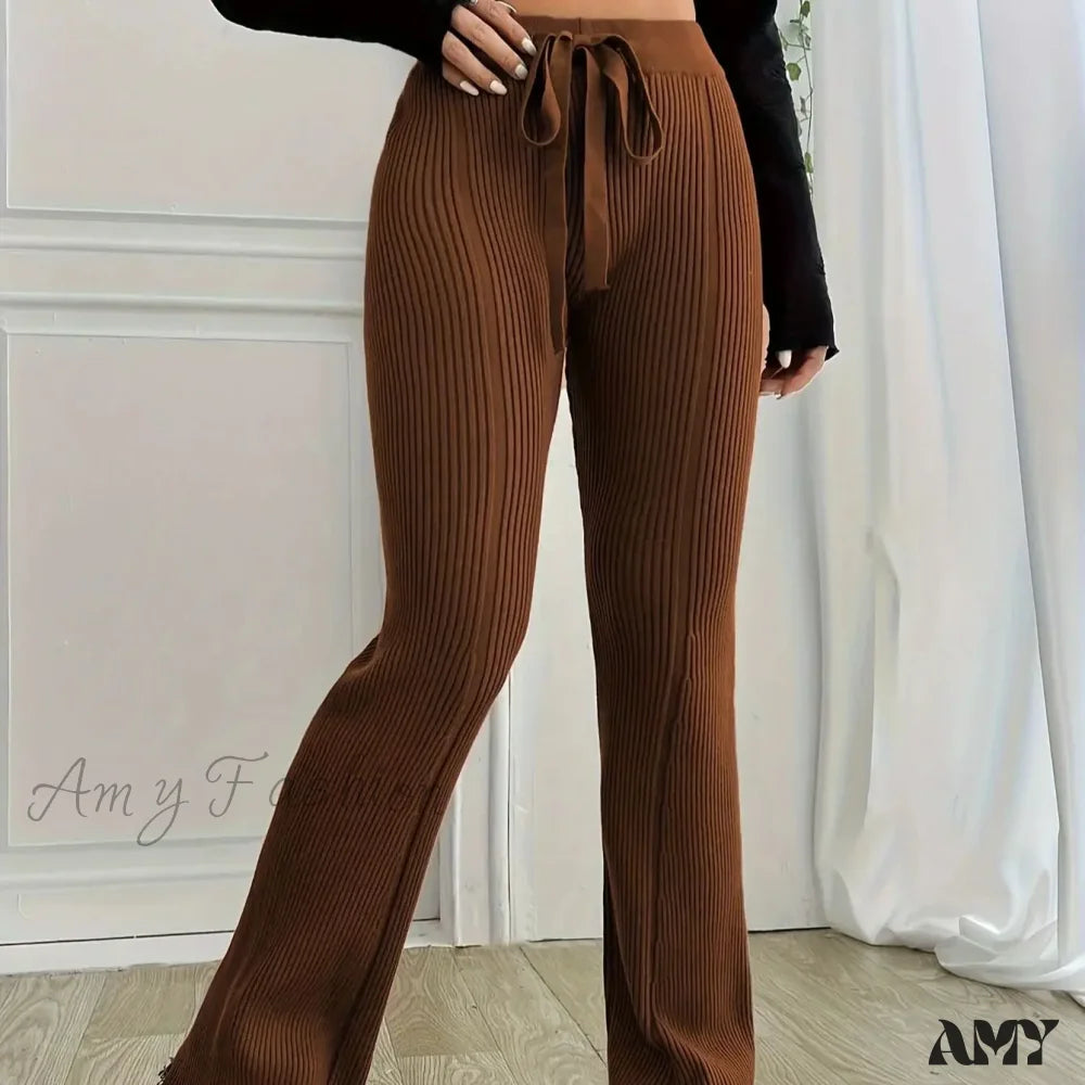 Ribbed Casual Forbidden Knit Women’s Everyday Pants