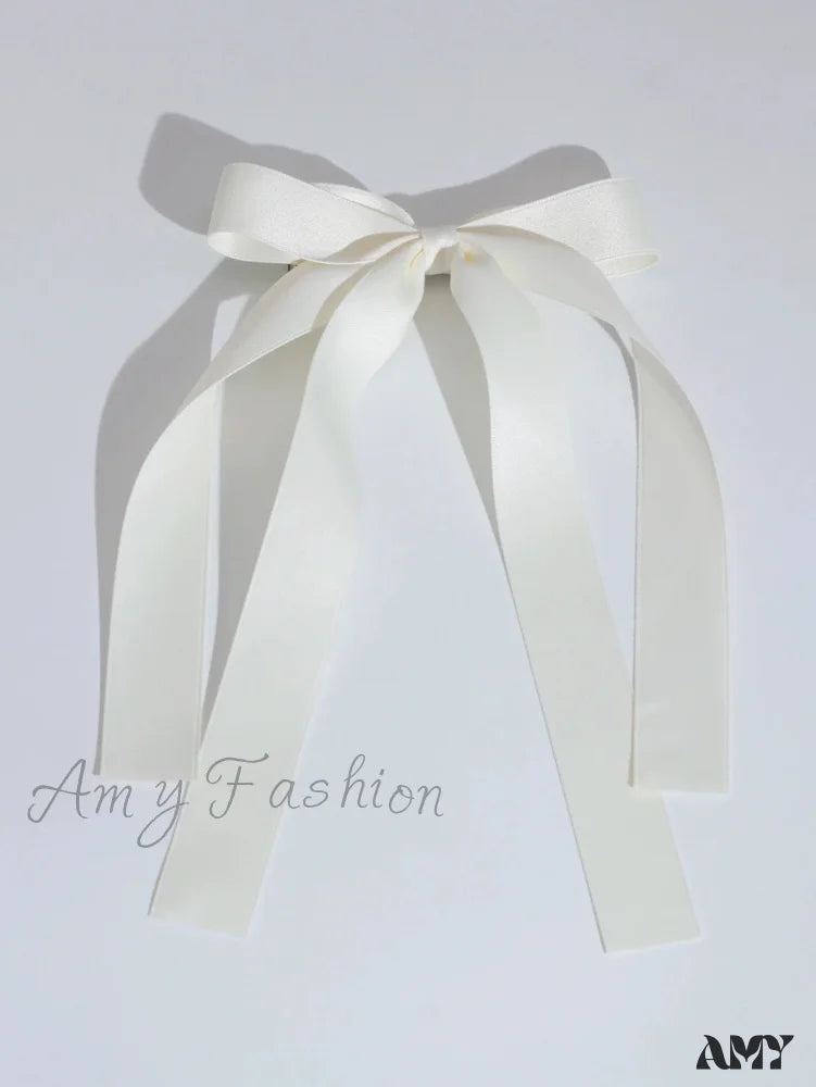 Ribbon Back Head Christmas Hair Accessory For Ladies Beige