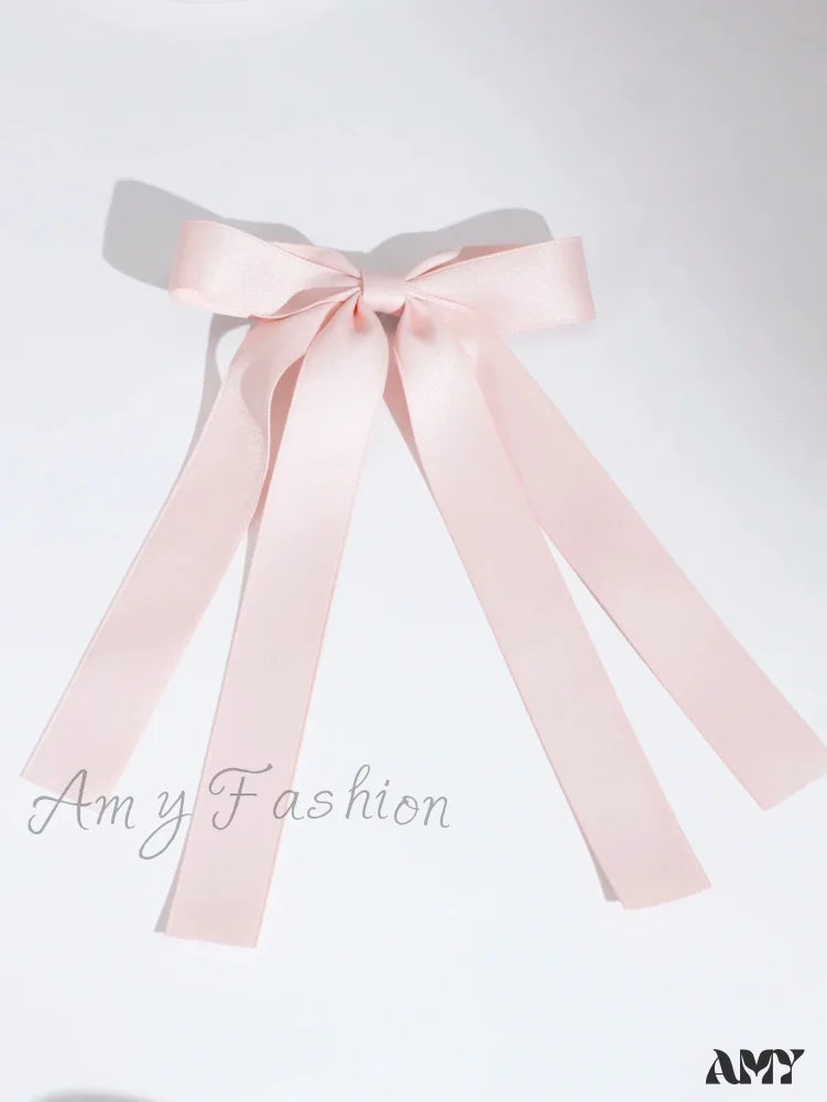 Ribbon Back Head Christmas Hair Accessory For Ladies Pink