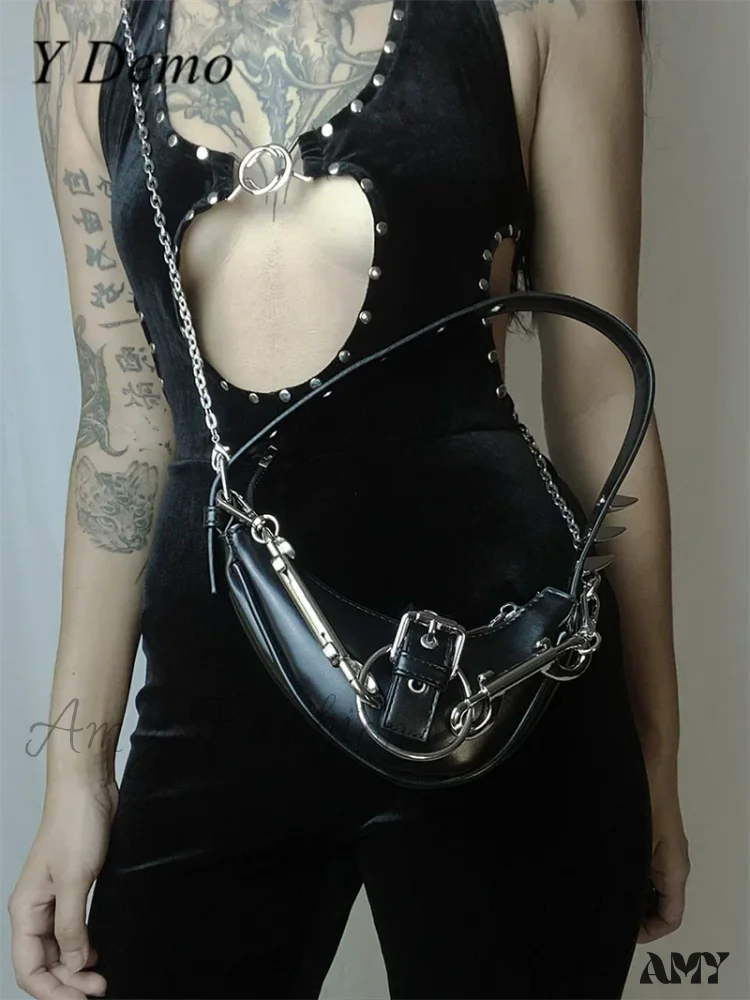 Rock Rivets Shoulder Metal Gothic Buckles Bag Crossbody Sparks Punk