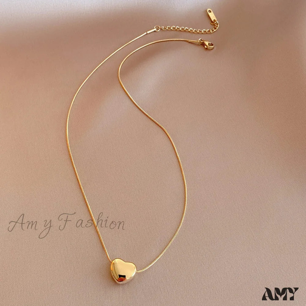 Romantic Mini Heart Pendant Necklaces Gold