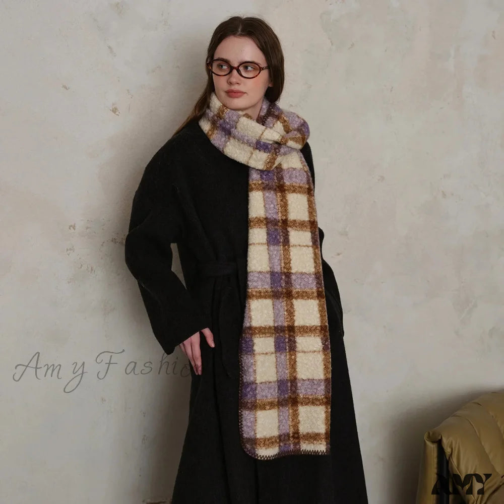 Scottish Woolen Plaid Scarf For Women - Autumn/Winter Shawl