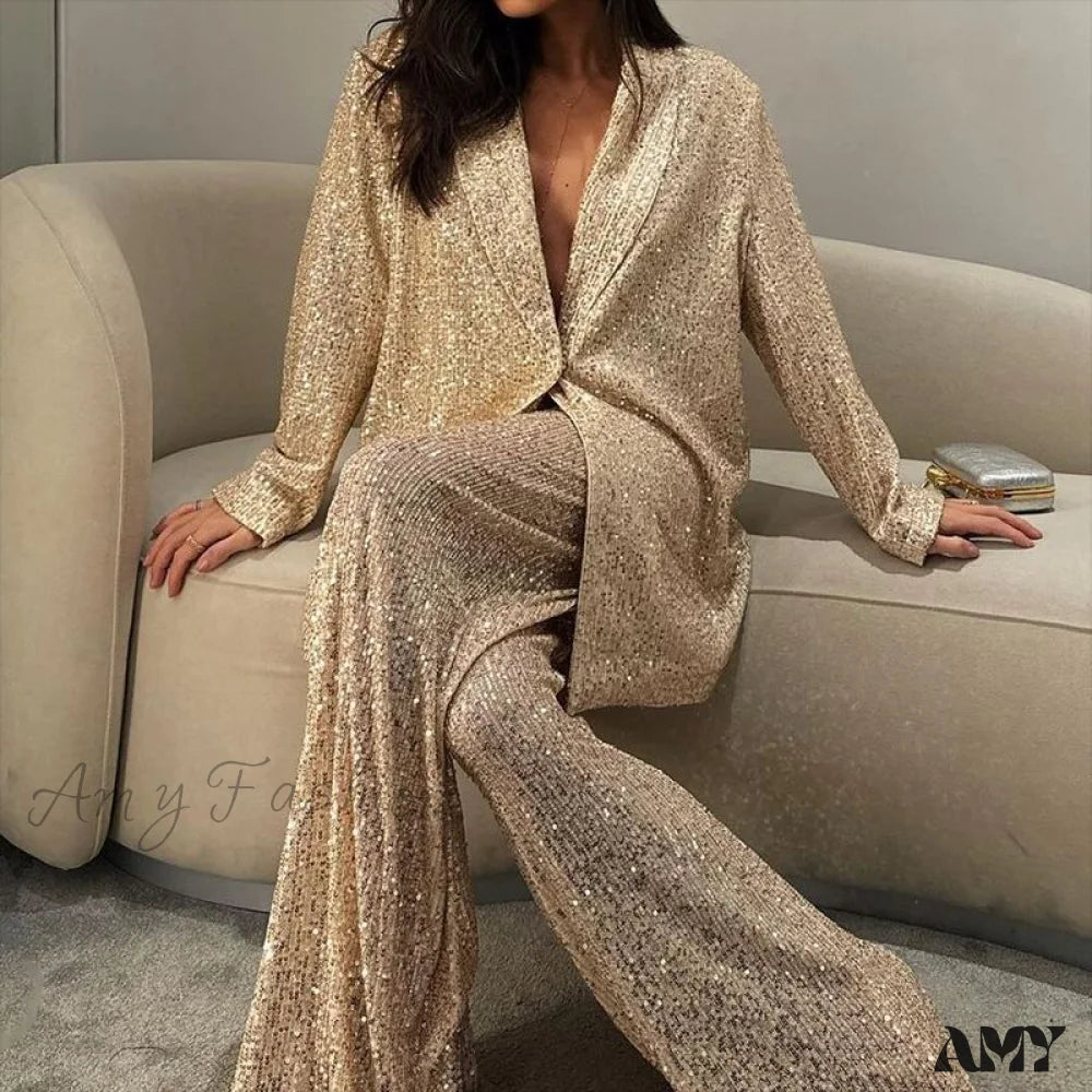 Sequin Elegant Fashion Casual Suit