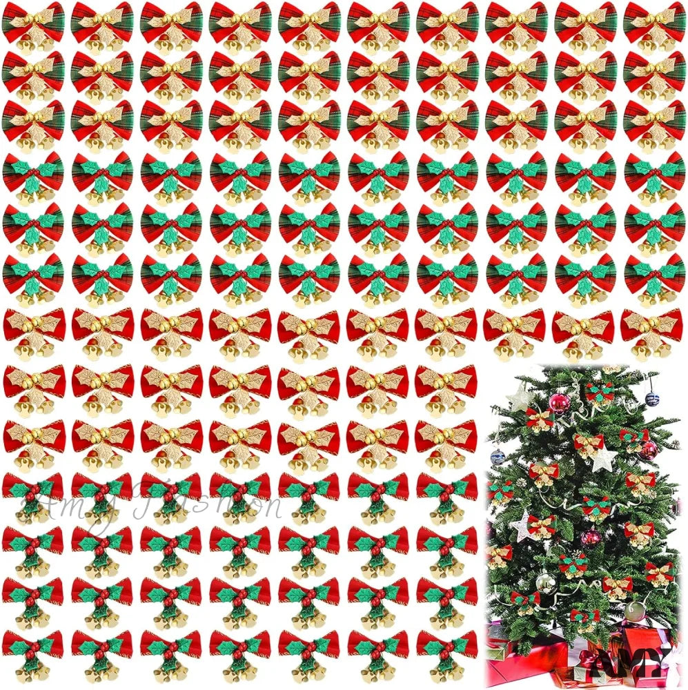 Set Of 40 Christmas Mini Bows For Crafts 200