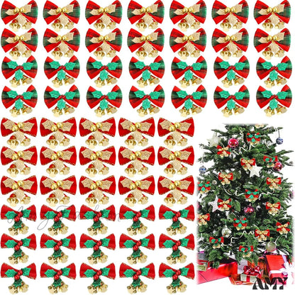 Set Of 40 Christmas Mini Bows For Crafts 60