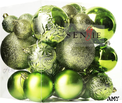 Shatterproof Gold Christmas Ball Ornaments For Xmas Trees Apple Green / Multi-Size