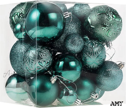 Shatterproof Gold Christmas Ball Ornaments For Xmas Trees Green / Multi-Size