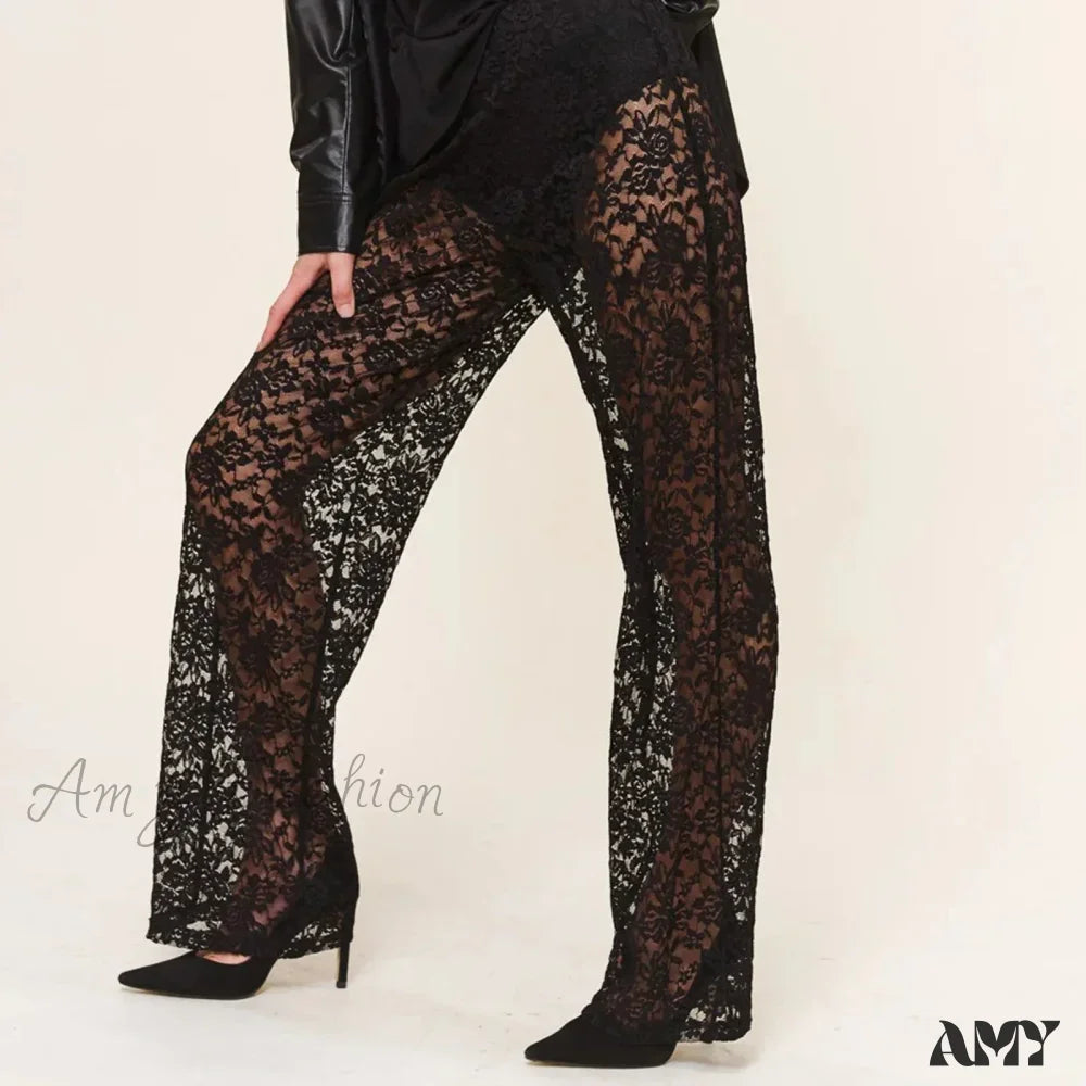 Sheer Pants Transparent Halloween Sexy Lace