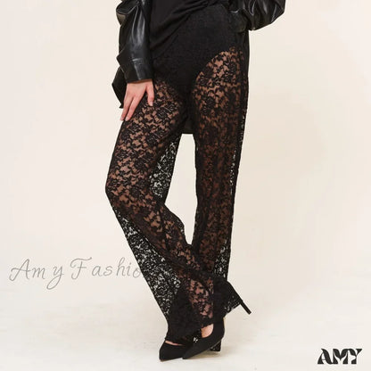 Sheer Pants Transparent Halloween Sexy Lace