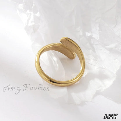 Simple Diamond Studded Gold Plating Rings