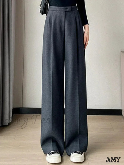 Slim High Waist Casual Solid Color Loose Chic Pants