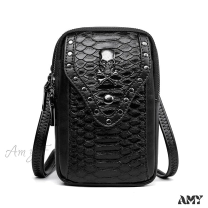 Snake Bag Travel Ladies Shoulder Motorcycle Mobile Lipstick Outdoor Skull Punk Phone Pattern