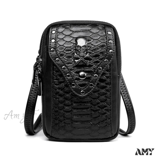 Snake Bag Travel Ladies Shoulder Motorcycle Mobile Lipstick Outdoor Skull Punk Phone Pattern