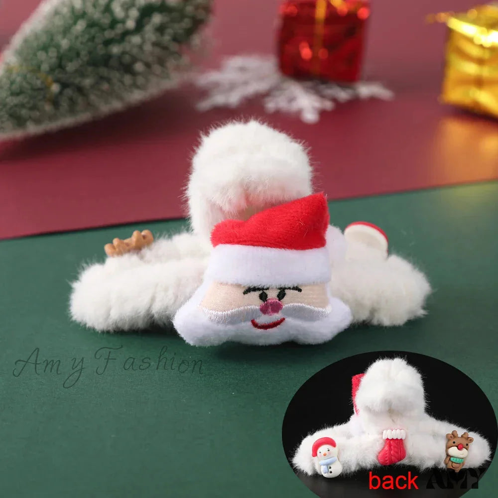 Snowman Plush Red Festive Christmas Ponytail Hair Accessory Red 7