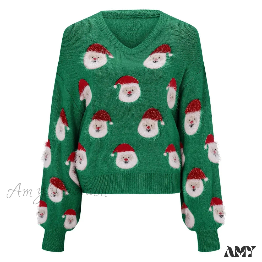 Soft Loose Crewneck Pullover For Autumn Winter Christmas Sweater