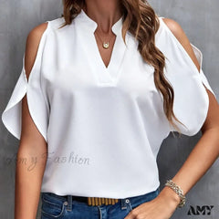 Solid Casual Loose Vintage Oversized Elegant Female Summer Tops Blouses