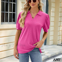 Solid Casual Loose Vintage Oversized Elegant Female Summer Tops Blouses