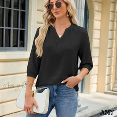 Solid Casual Loose Vintage Oversized Elegant Female Summer Tops Blouses