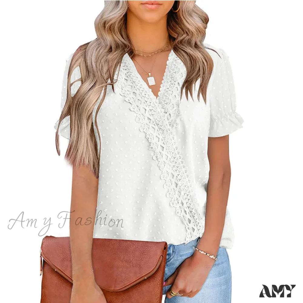 Solid Casual Loose Vintage Oversized Elegant Female Summer Tops Blouses Bk043-1 / S