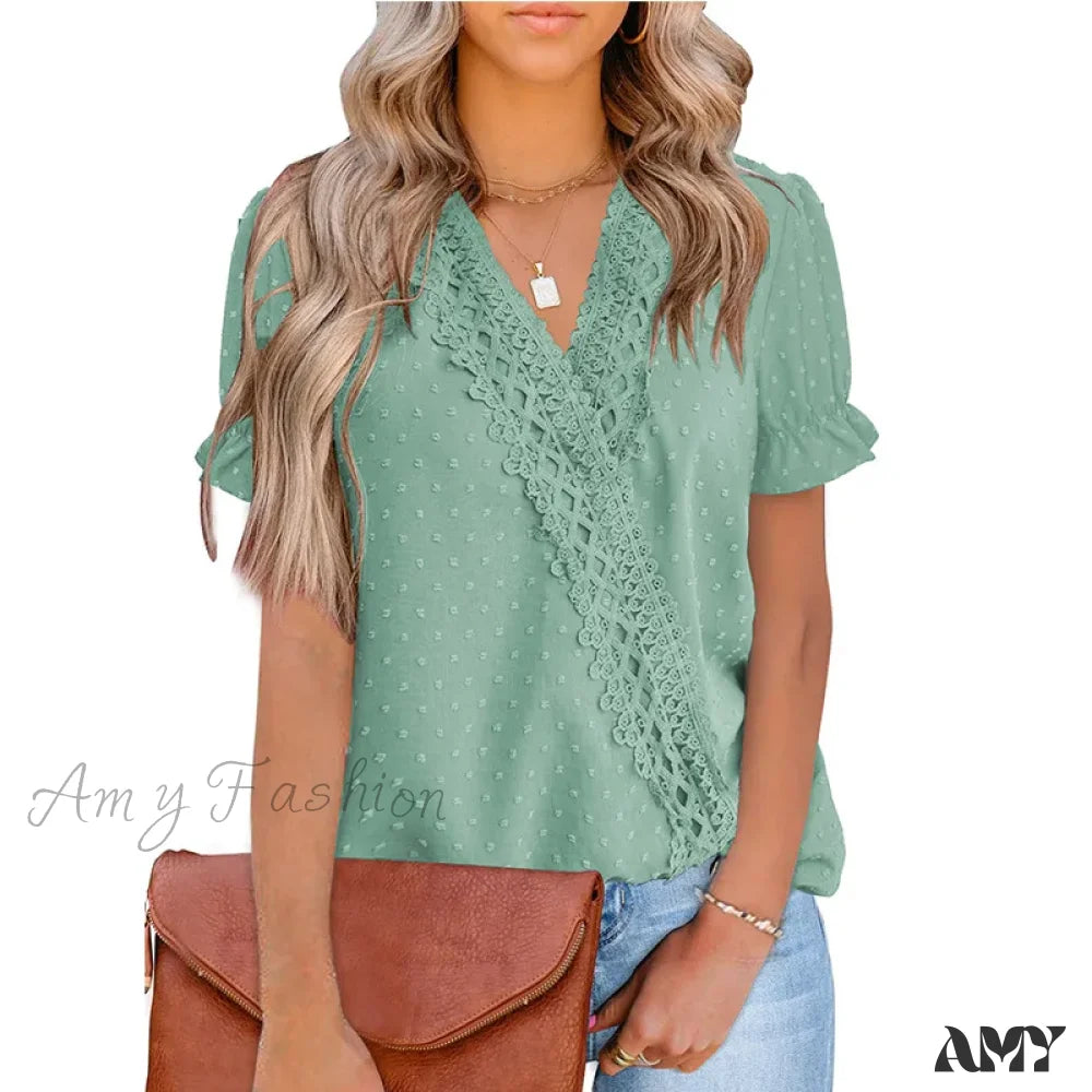 Solid Casual Loose Vintage Oversized Elegant Female Summer Tops Blouses Bk043-4 / S