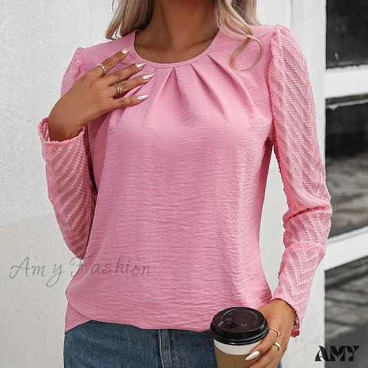 Solid Casual Oversized Elegant Youth Female Tops Blouses