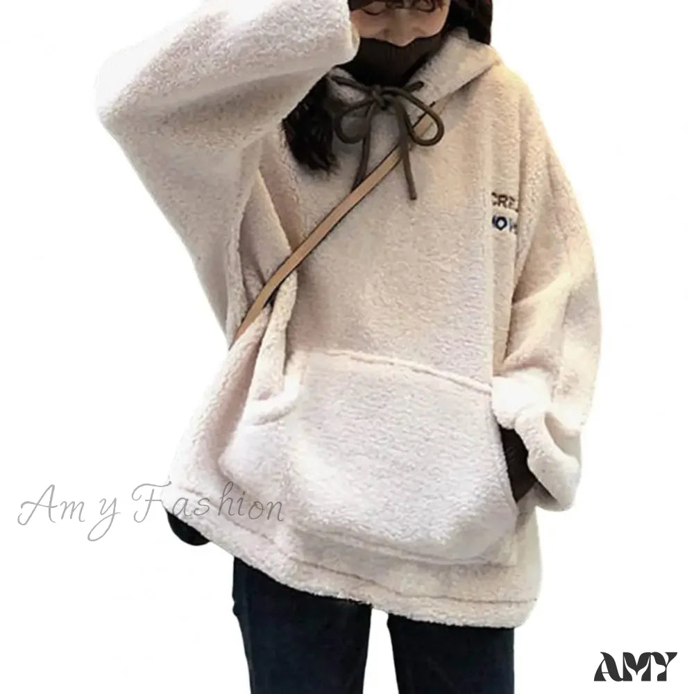 Solid Color Loose Cozy Comfortable Trendy Stylish Chic Hoodies Apricot / S