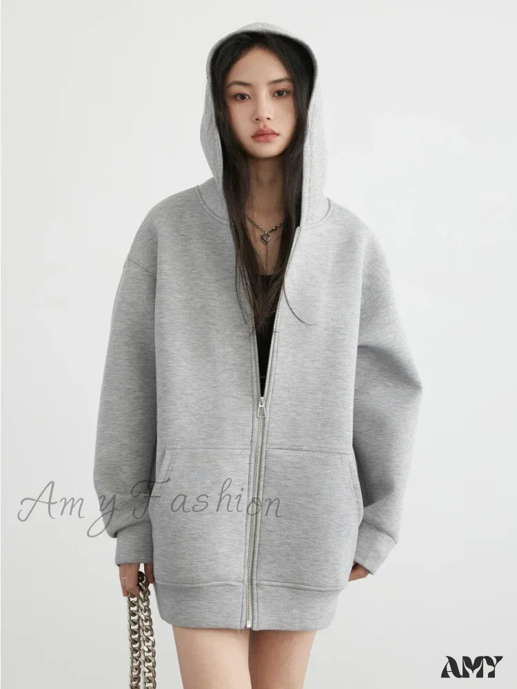 Solid Loose Casual New Trendy Comfortable Stylish Chic Hoodies