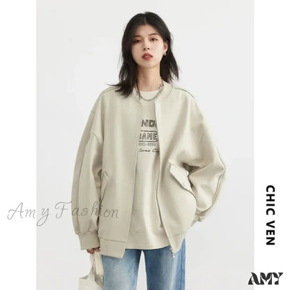 Solid Loose Casual Trendy Comfortable Cozy Stylish Chic Hoodies Grayish Green / S