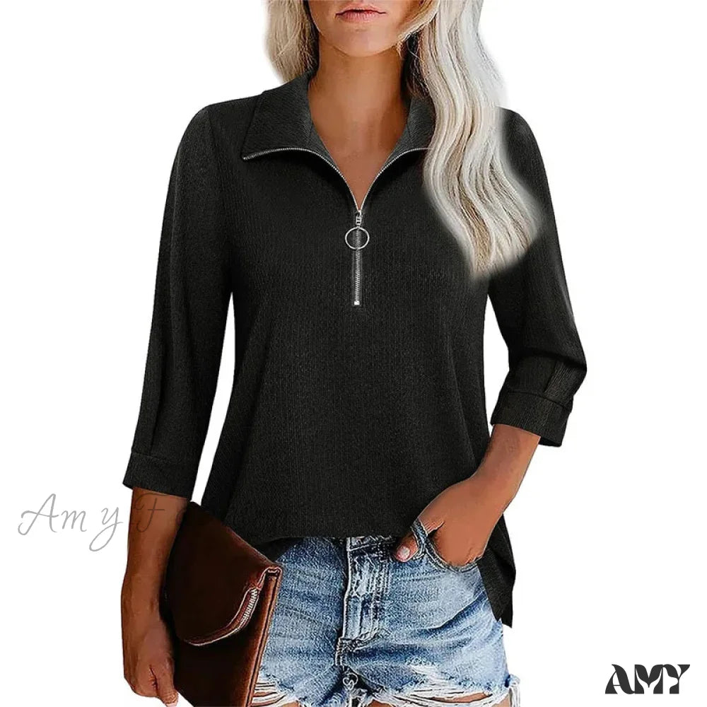 Solid Slim Oversized Elegant Youth Female Tops Blouses Qu535-1 / S