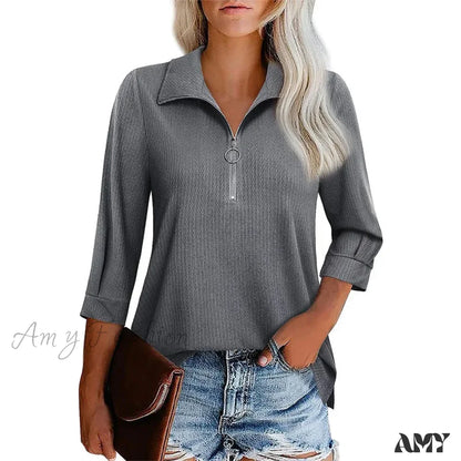 Solid Slim Oversized Elegant Youth Female Tops Blouses Qu535-4 / S