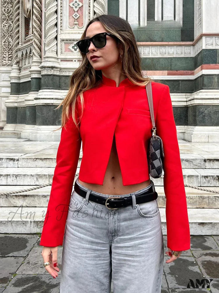 Spring Fashion Single Breasted Slim Blazer Office Lady Cardigan Top Coat