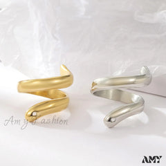 Stainless Steel Exaggerated Serpentine Cast Ring