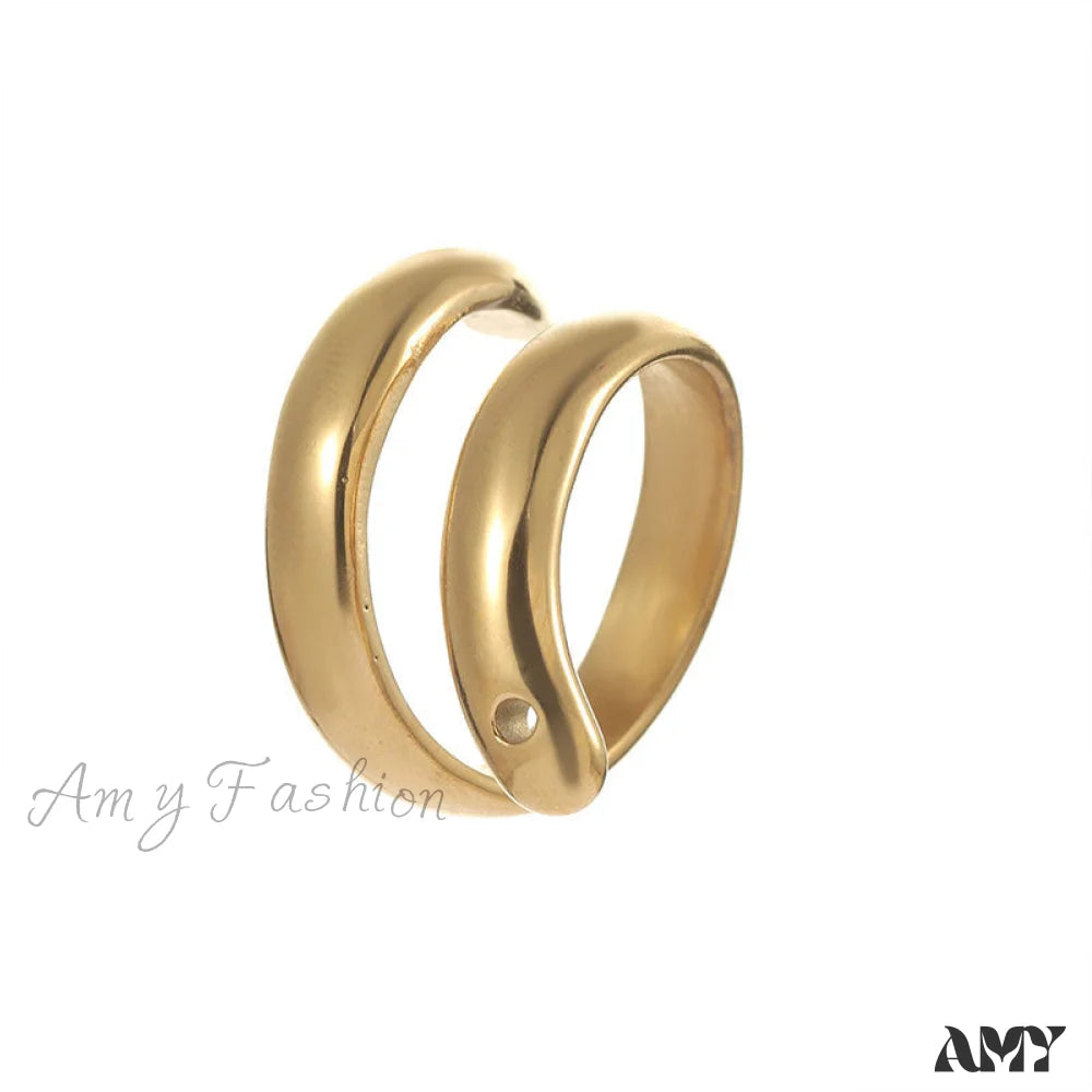 Stainless Steel Exaggerated Serpentine Cast Ring