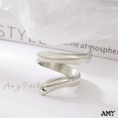 Stainless Steel Exaggerated Serpentine Cast Ring White / 6
