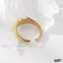 Stainless Steel Glossy Heart Rings