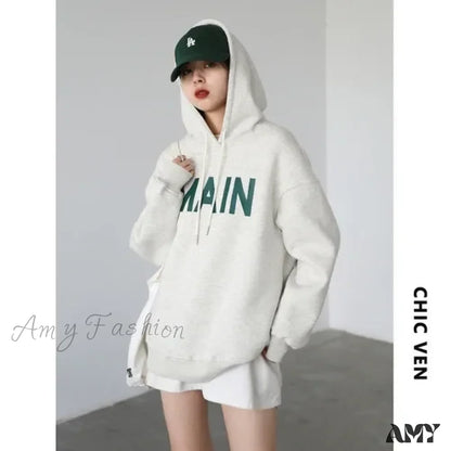 Streetwear Casual Cozy Comfortable Loose Trendy Stylish Elegant Hoodies Light Gray / L