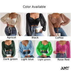 Streetwear Harajuku Sexy Crop Top Trends Long Sleeve Blouse