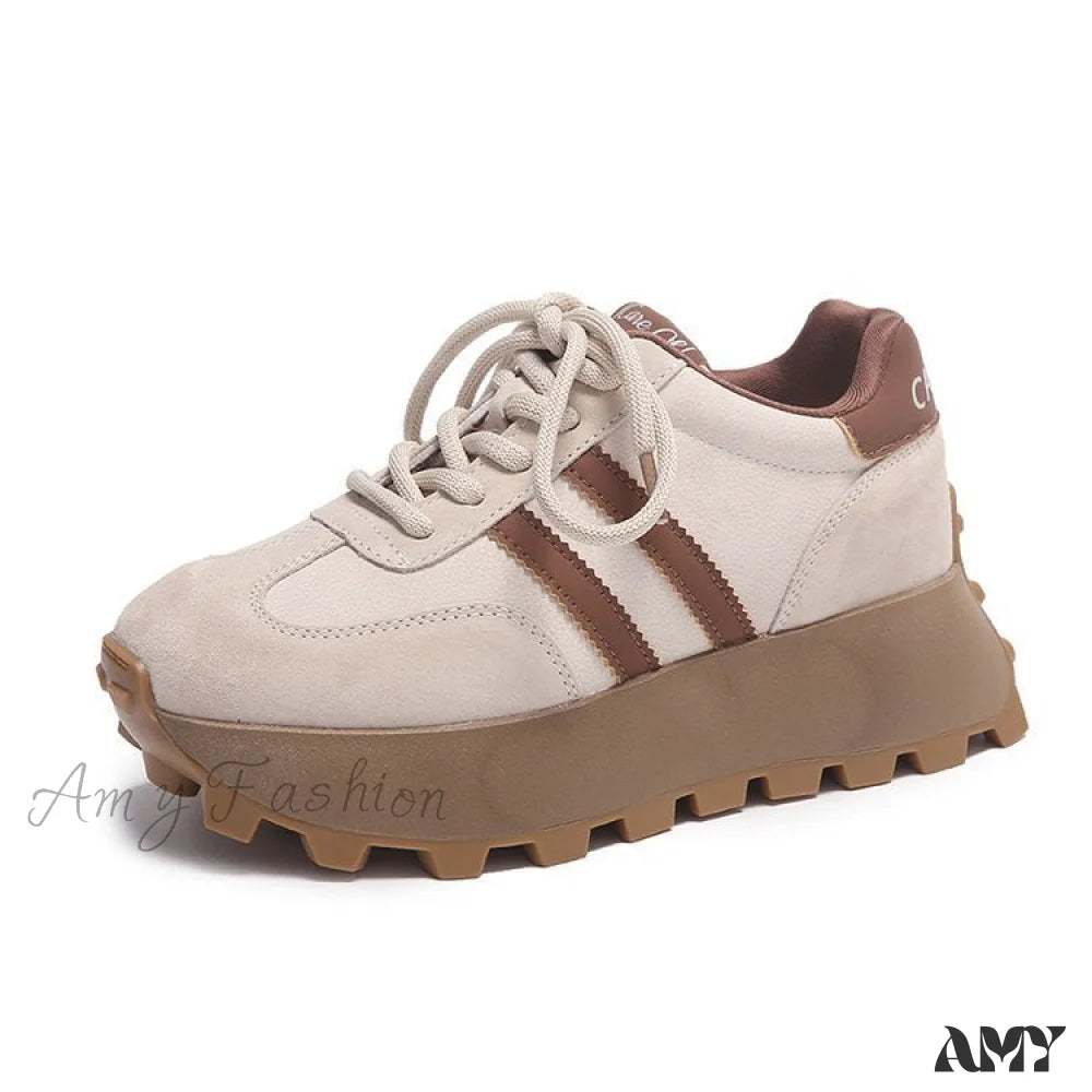 Stylish Comfortable Genuine Sporty Trendy Autumn Casual Colorful Modern Shoes Cream-Coloured / 35